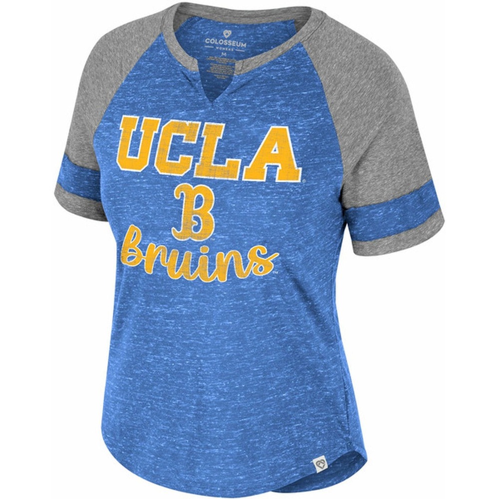 New Colosseum UCLA Bruins Shirt Small Blue Raglan Notched V-Neck  NWT NCAA Tee